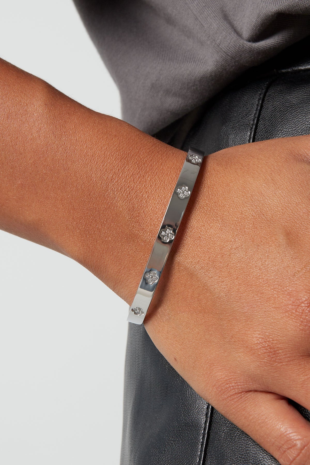 Kleeblatt Armband Sparkle Edelstahl