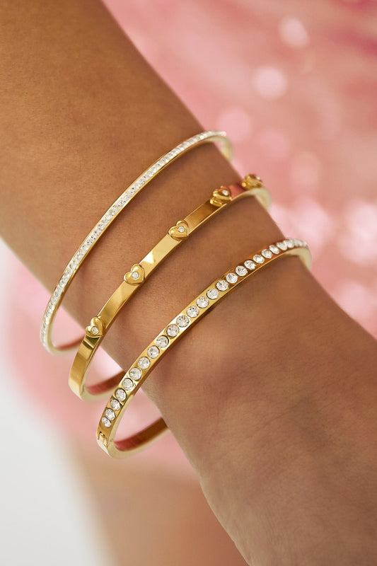 Armreif Armband Herzen Edelstahl