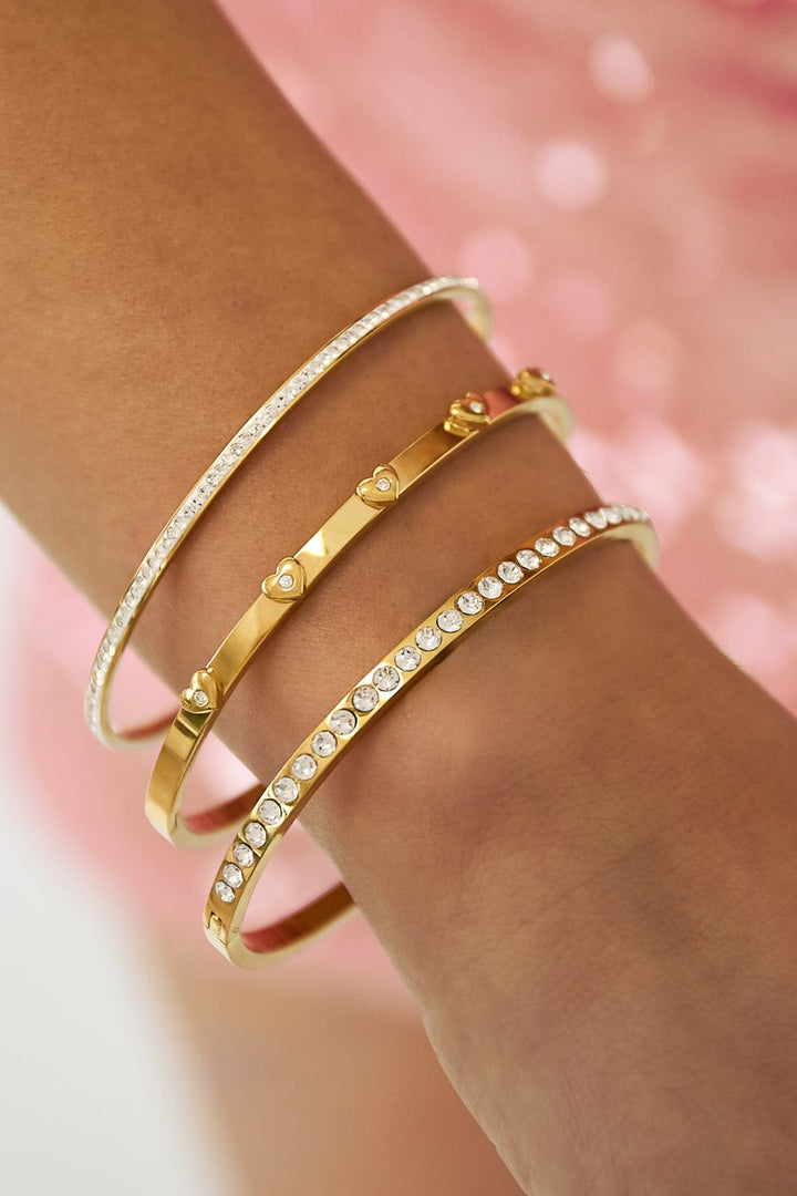 Armreif Armband Herzen Edelstahl