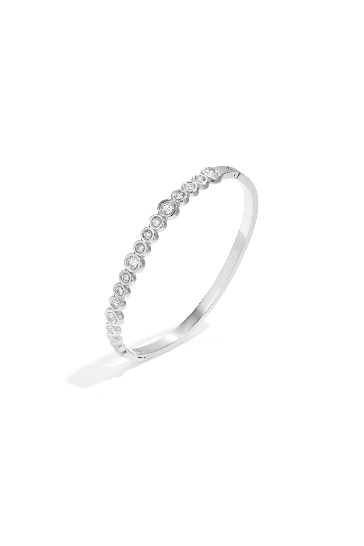 Glitzerndes Armreif-Armband aus Edelstahl