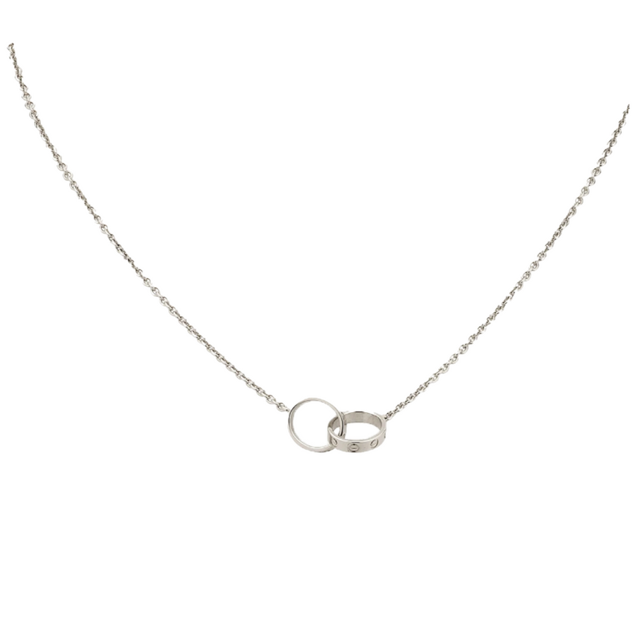 LOVE HALSKETTE DOPPELRING | SILBER