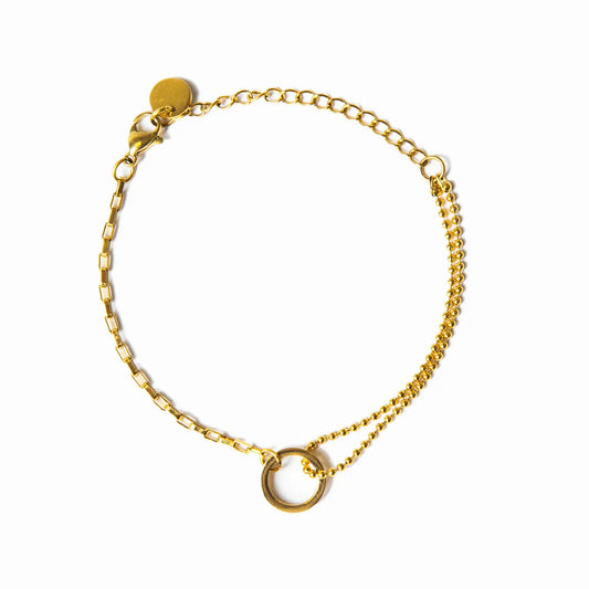 Armband mit Anhänger Tennis Box – Gold