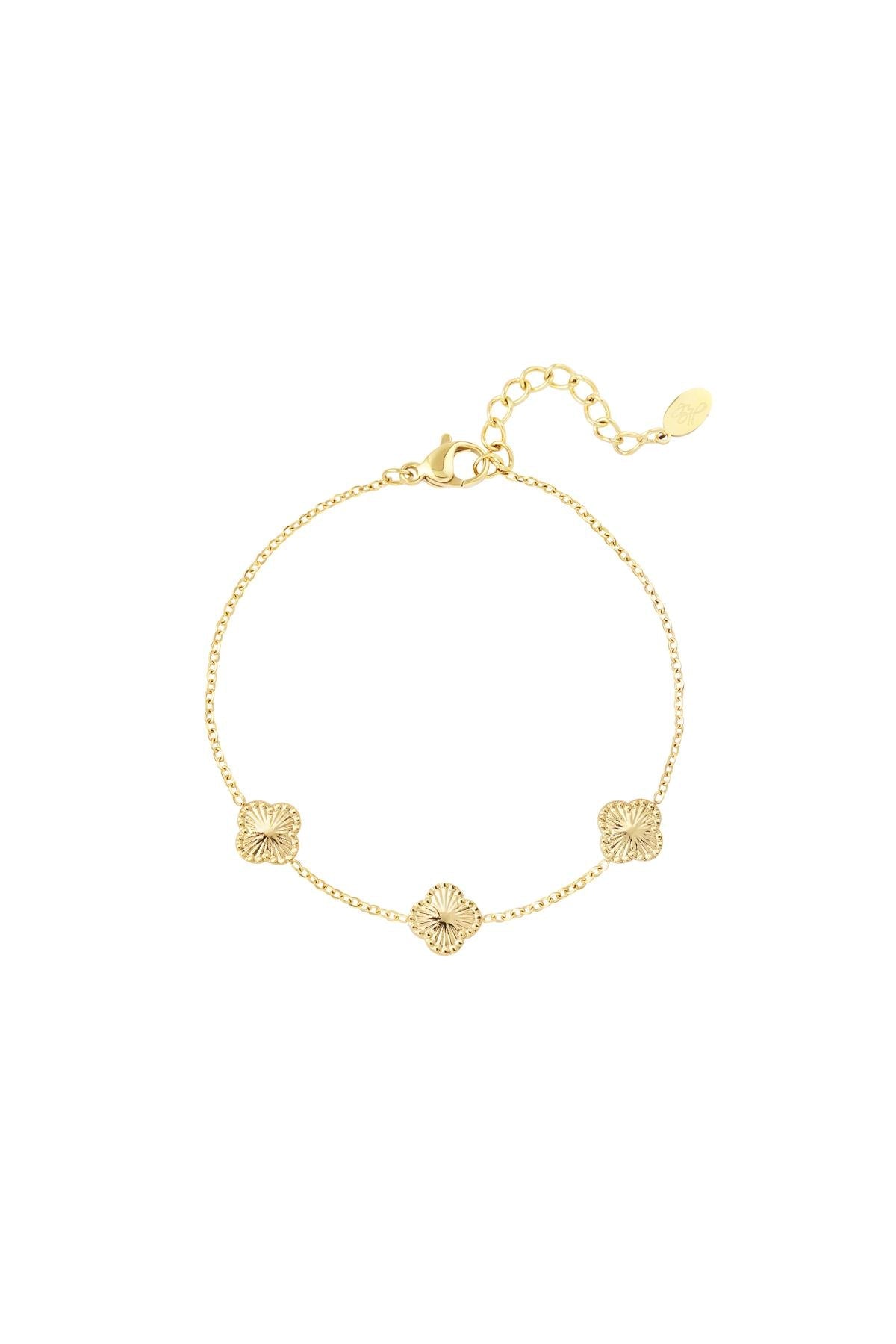Triple Luck Klaver Armband Edelstahl