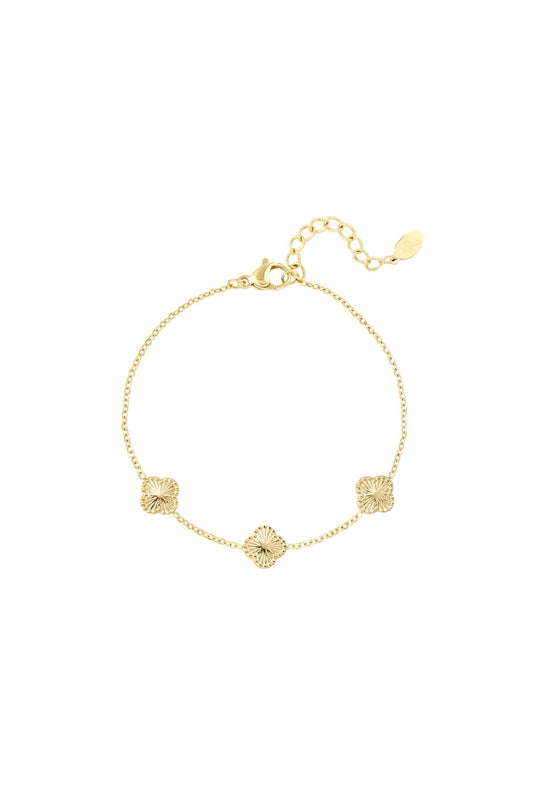 Triple Luck Klaver Armband Edelstahl