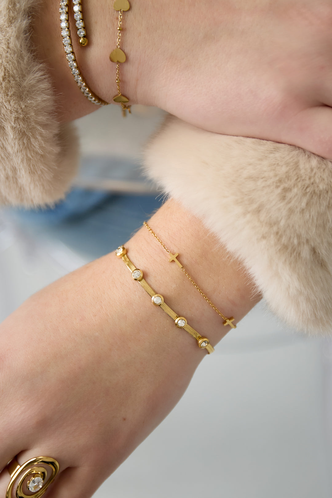 Schlangenarmband Sparkle Edelstahl