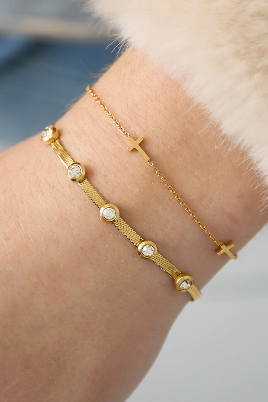 Schlangenarmband Sparkle Edelstahl