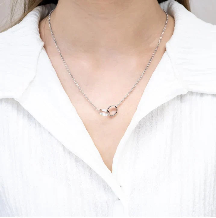 LOVE HALSKETTE DOPPELRING | SILBER