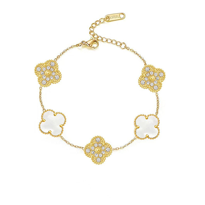 TRÈFLE LUXUSARMBAND | WEISS - GOLD
