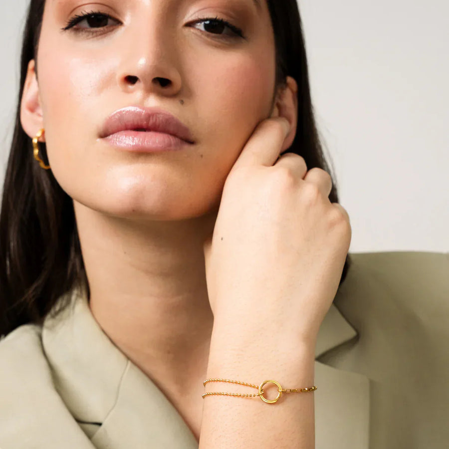 Armband mit Anhänger Tennis Box – Gold