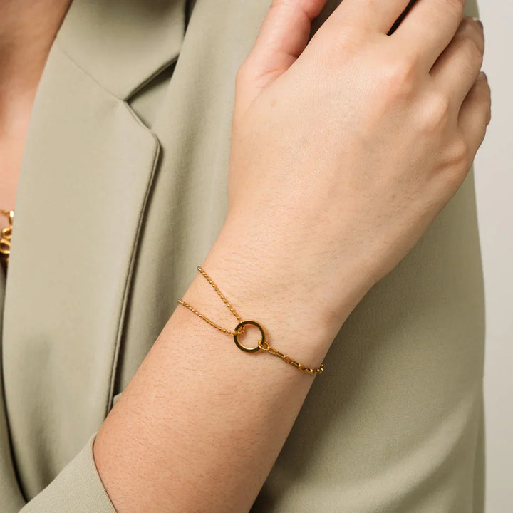 Armband mit Anhänger Tennis Box – Gold