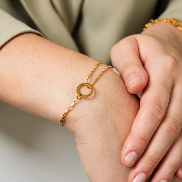 Armband mit Anhänger Tennis Box – Gold