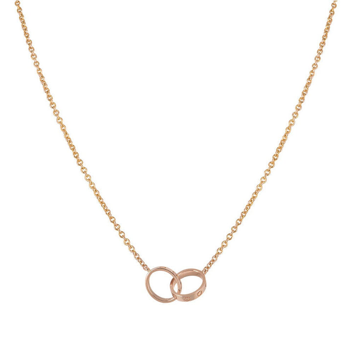 LOVE HALSKETTE DOPPELRING | ROSA GOLD