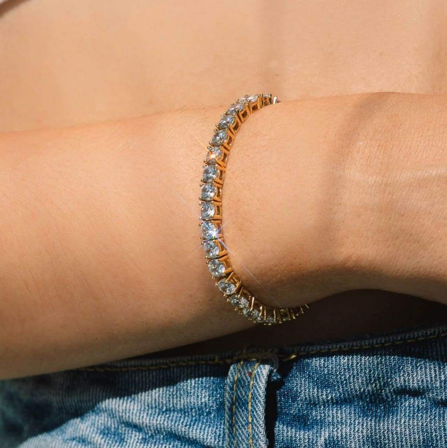 TENNISARMBAND GLÄNZEND | GOLD