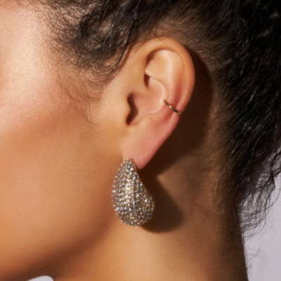 Ohrringe mit Wassertropfen | Glänzendes Silber