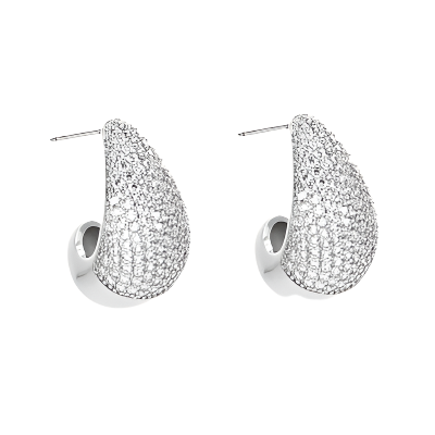 Ohrringe mit Wassertropfen | Glänzendes Silber