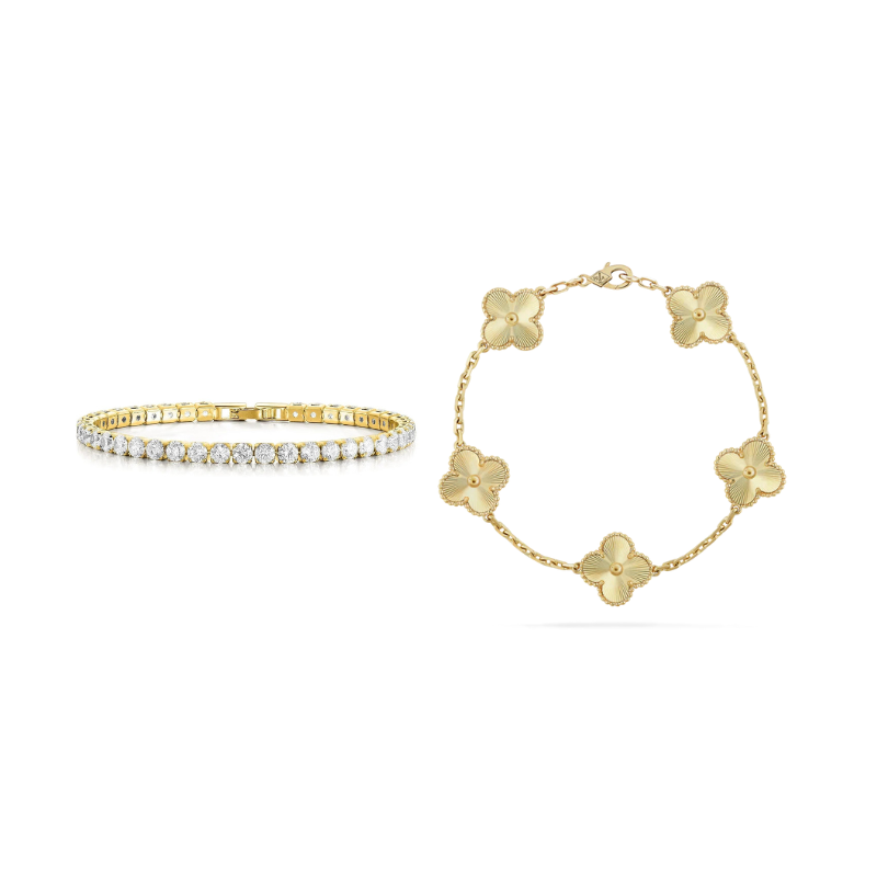 TENNIS-SET TRÈFLE DUO | GOLD