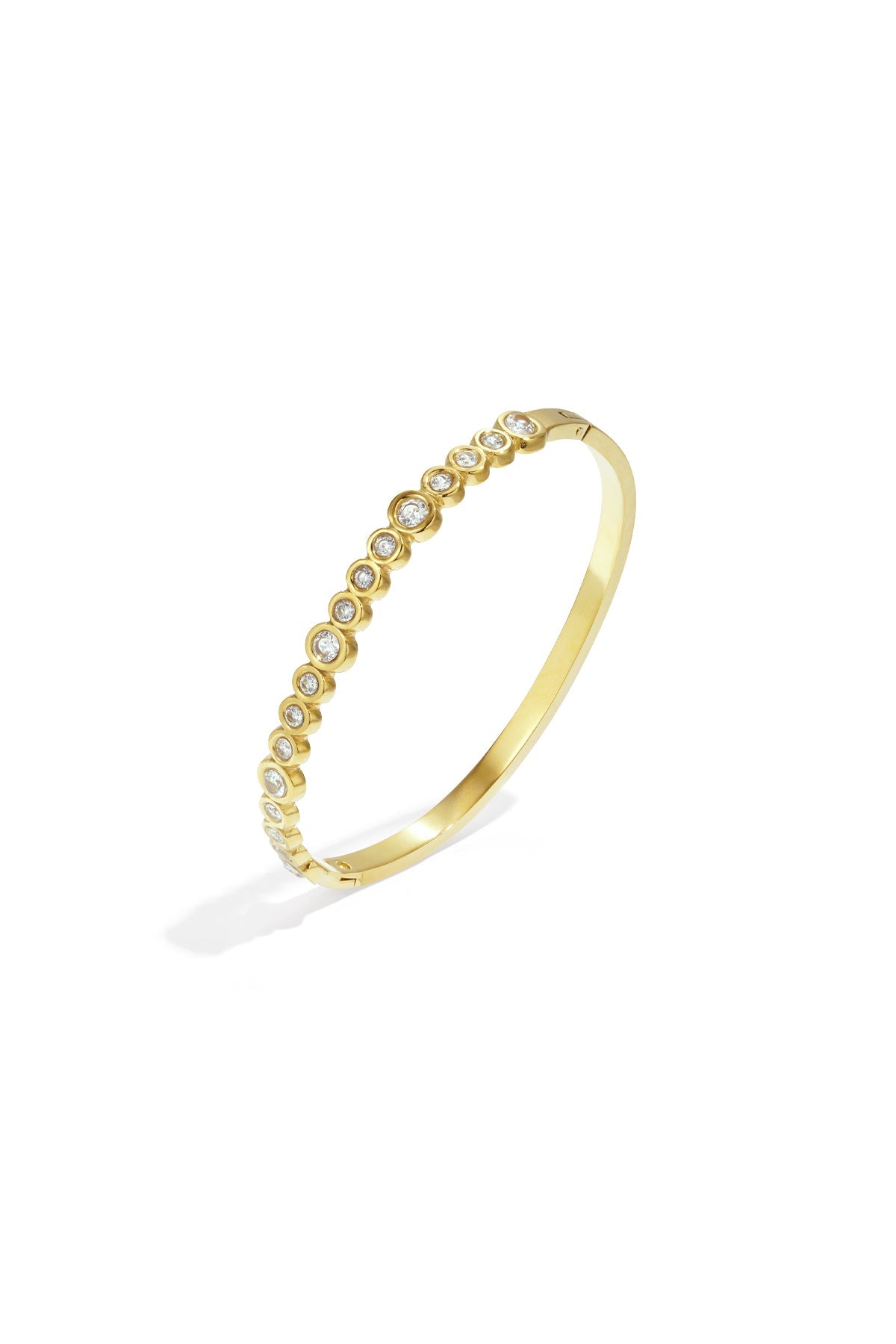 Glitzerndes Armreif-Armband aus Edelstahl