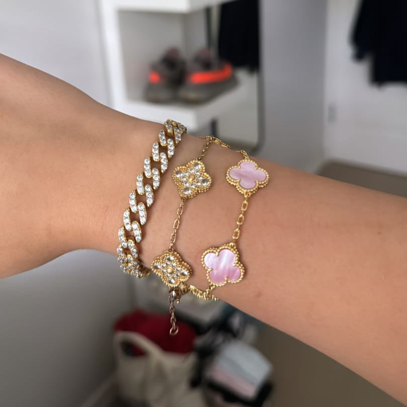 ARMBAND TRÈFLE | ROSA – GOLD